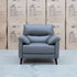 The Sabino Leather Single Armchair - Dark Grey