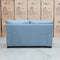 The Denton Leather Two Seater Sofa - Sky available to purchase from Warehouse Furniture Clearance at our next sale event.