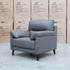 The Sabino Leather Single Armchair - Dark Grey