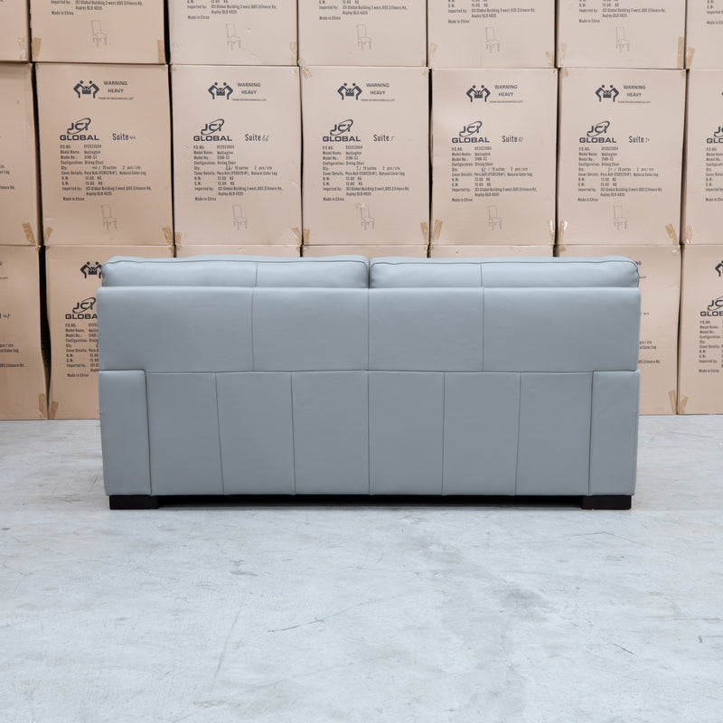 The Denton Three Seater Leather Sofa - Light Grey available to purchase from Warehouse Furniture Clearance at our next sale event.