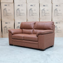 The Denton Leather Two Seater Sofa - Cognac available to purchase from Warehouse Furniture Clearance at our next sale event.