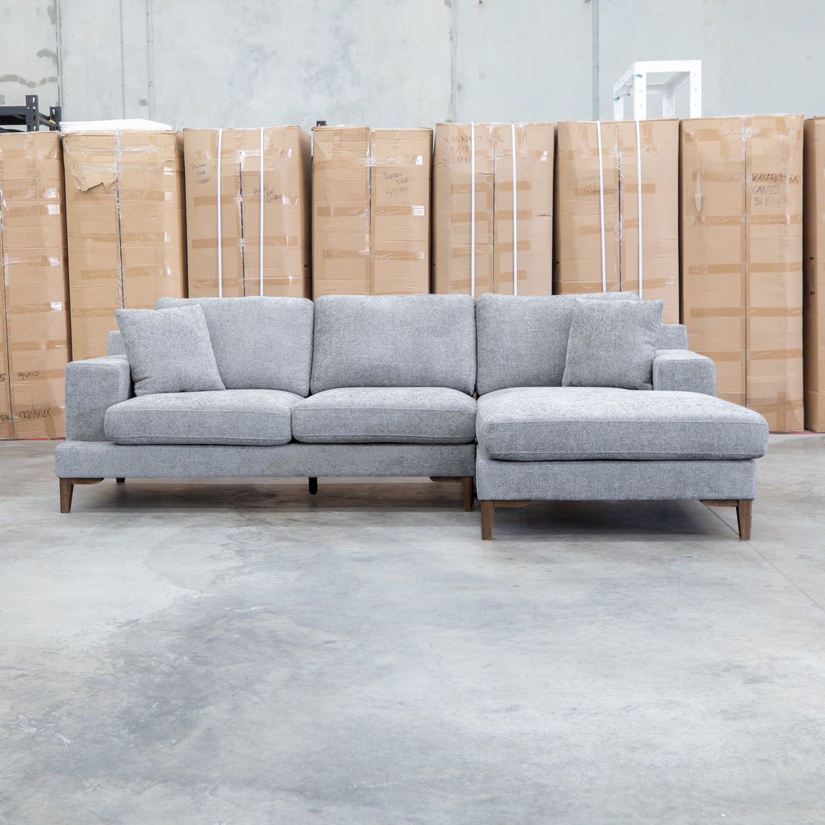 The Zuri Three Seat RHF Chaise - Slate available to purchase from Warehouse Furniture Clearance at our next sale event.