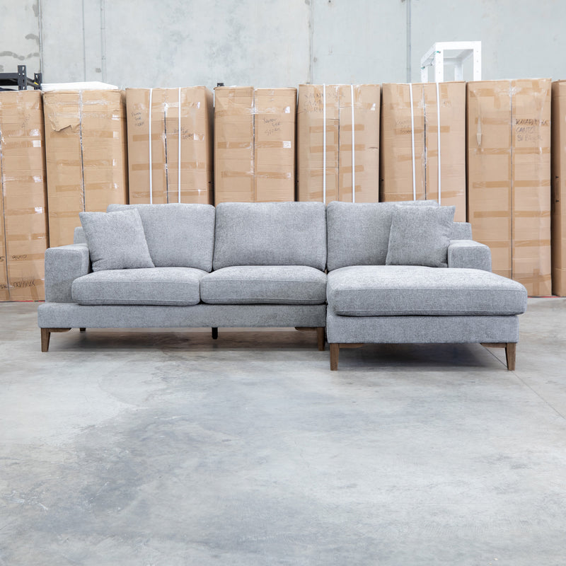The Zuri Three Seat RHF Chaise - Slate