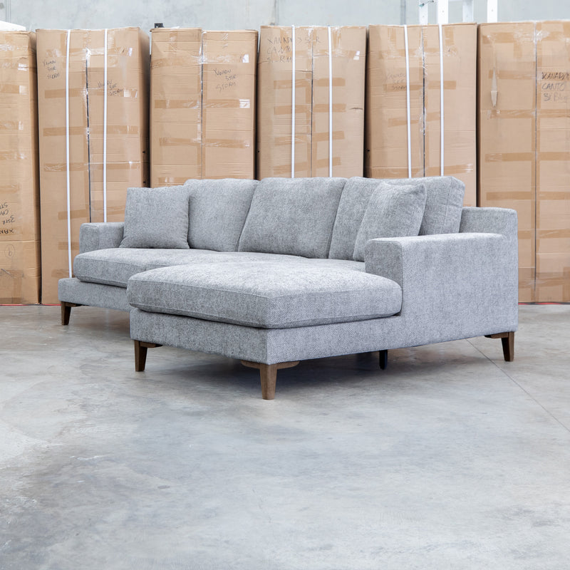The Zuri Three Seat RHF Chaise - Slate