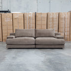 The Solstice Feather & Foam Oversized Three Seat Sofa - Chocolate available to purchase from Warehouse Furniture Clearance at our next sale event.