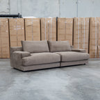 The Solstice Feather & Foam Oversized Three Seat Sofa - Chocolate available to purchase from Warehouse Furniture Clearance at our next sale event.