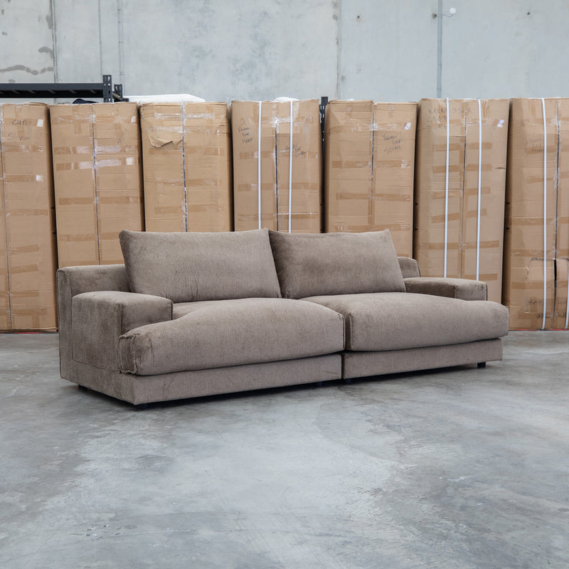 Solstice Feather & Foam Oversized Three Seat Sofa - Chocolate