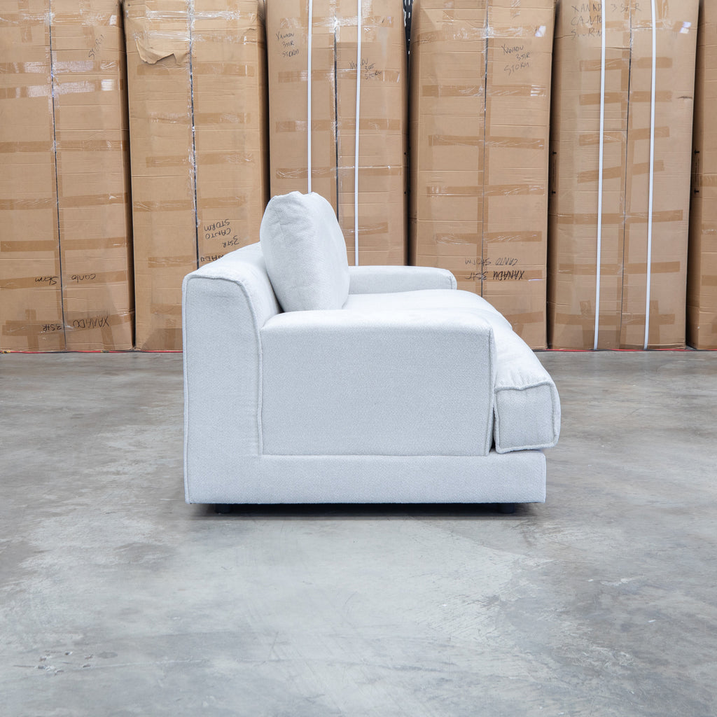 The Solstice Feather & Foam Oversized Three Seat Sofa - Oat available to purchase from Warehouse Furniture Clearance at our next sale event.
