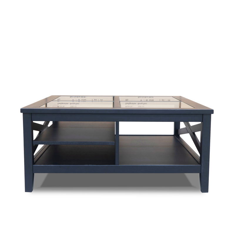 The Somerton Black Timber Square Coffee Table available to purchase from Warehouse Furniture Clearance at our next sale event.
