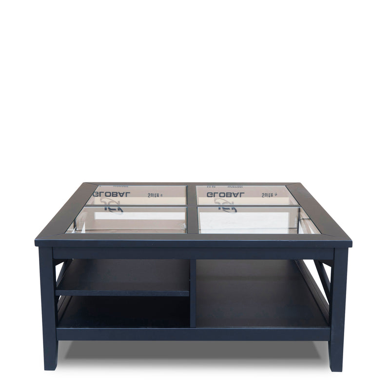 The Somerton Black Timber Square Coffee Table available to purchase from Warehouse Furniture Clearance at our next sale event.