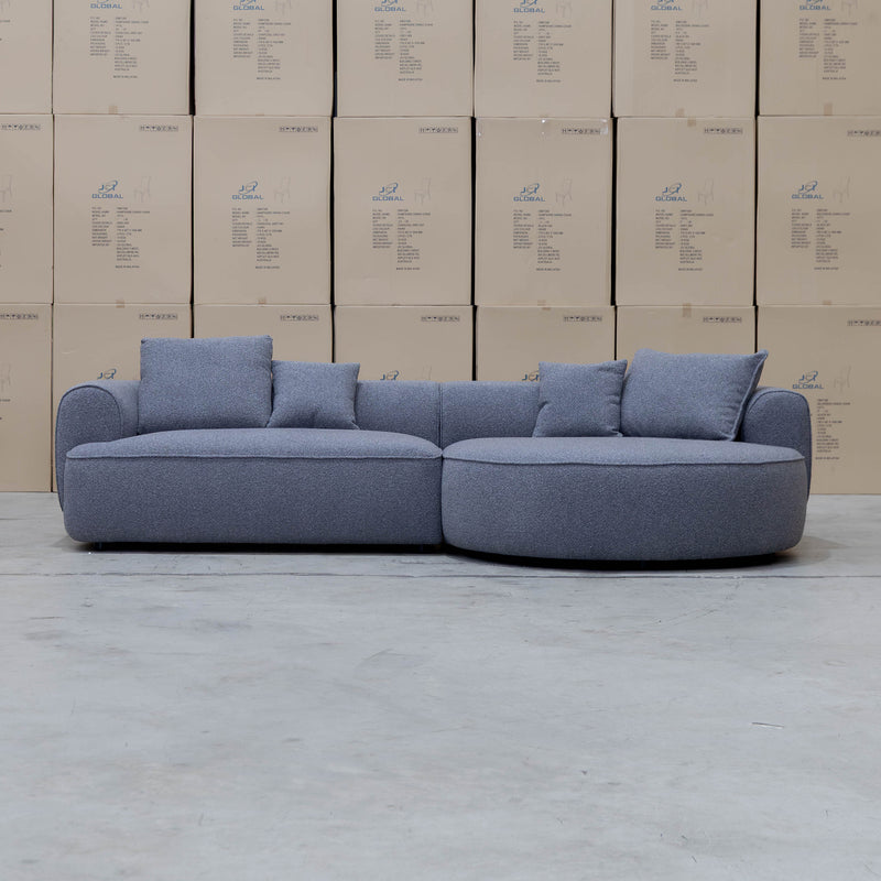 The Sorrento Curved RHF Chaise Lounge - Charcoal available to purchase from Warehouse Furniture Clearance at our next sale event.