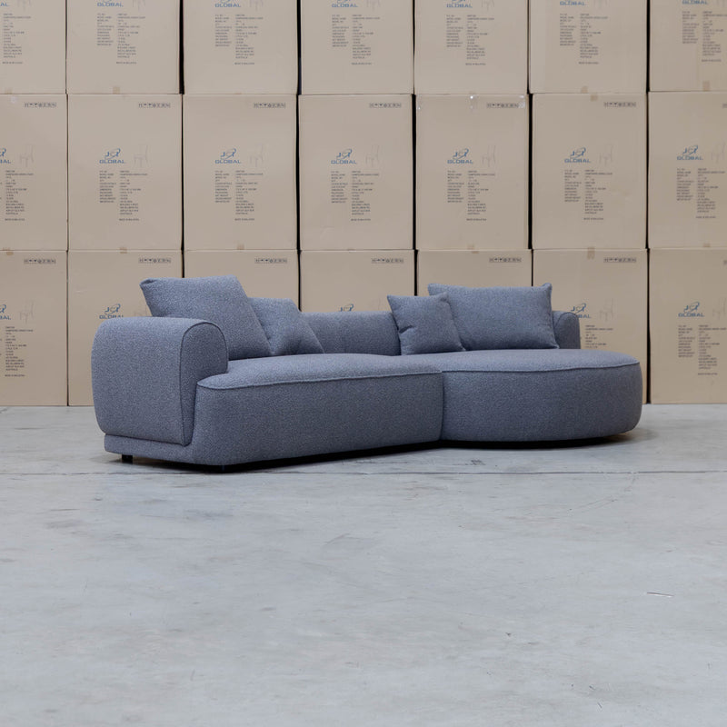 The Sorrento Curved RHF Chaise Lounge - Charcoal available to purchase from Warehouse Furniture Clearance at our next sale event.