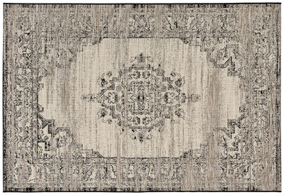 The St Tropez Indoor/Outdoor Polypropylene Heritage Medallion Rug - Beige/Grey - MC08-6 - Available In-Store Only available to purchase from Warehouse Furniture Clearance at our next sale event.