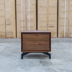 The Perth 2 Drawer Bedside - Weathered Brown available to purchase from Warehouse Furniture Clearance at our next sale event.