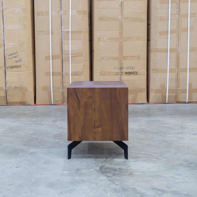 Perth 2 Drawer Bedside - Weathered Brown