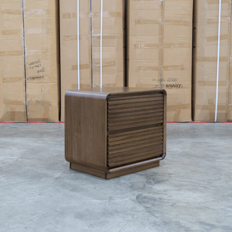 Southport Two Drawer Australian Messmate Hardwood Bedside - Smoke