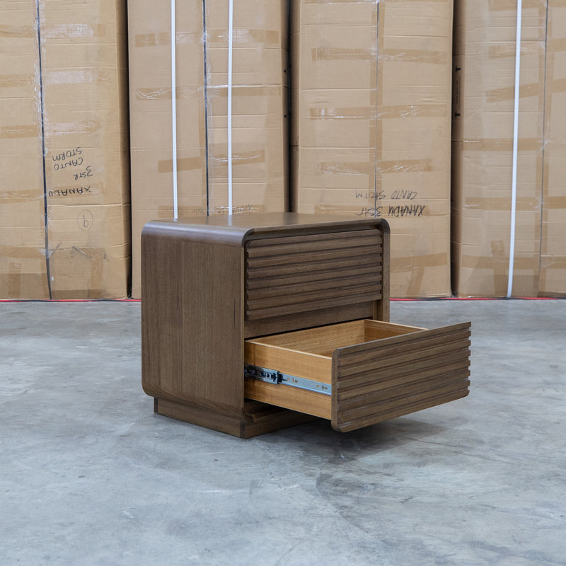 Southport Two Drawer Australian Messmate Hardwood Bedside - Smoke