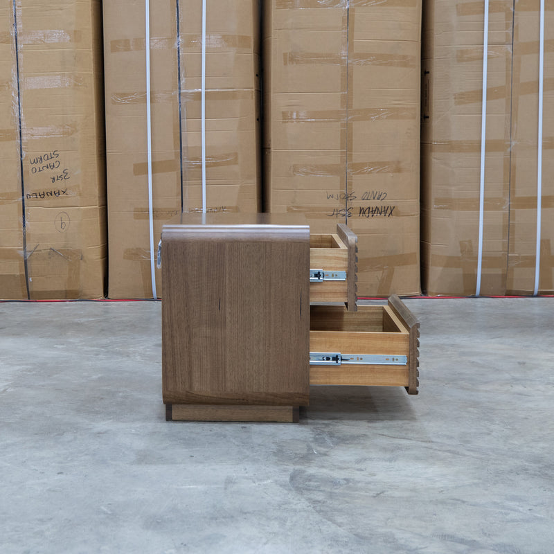 Southport Two Drawer Australian Messmate Hardwood Bedside - Smoke