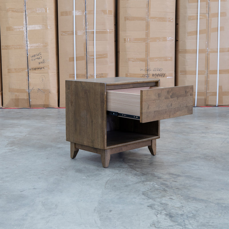 Benton 1 Drawer/ 1 Shelf Bedside - Walnut