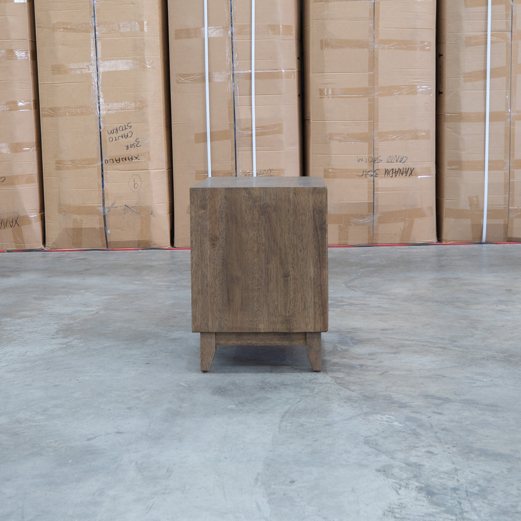 The Benton 1 Drawer/ 1 Shelf Bedside - Walnut available to purchase from Warehouse Furniture Clearance at our next sale event.