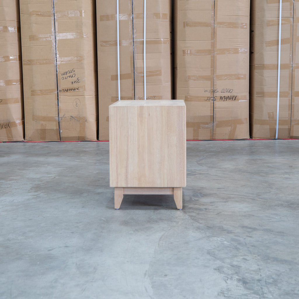 The Benton 1 Drawer/ 1 Shelf Bedside - Natural available to purchase from Warehouse Furniture Clearance at our next sale event.