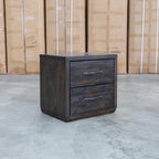 The Mendes 2 Drawer Bedside - Meadow Black available to purchase from Warehouse Furniture Clearance at our next sale event.