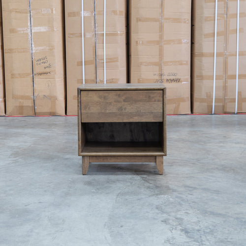 The Benton 1 Drawer/ 1 Shelf Bedside - Walnut available to purchase from Warehouse Furniture Clearance at our next sale event.