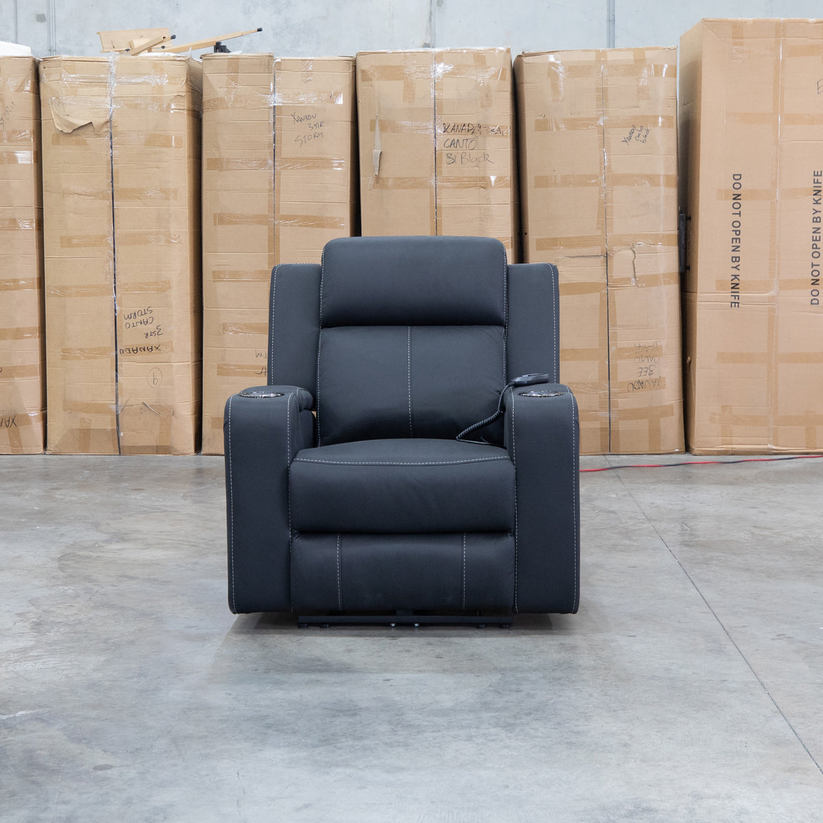 The Stratton Triple Motor Electric Recliner with Air Massager - Jet available to purchase from Warehouse Furniture Clearance at our next sale event.