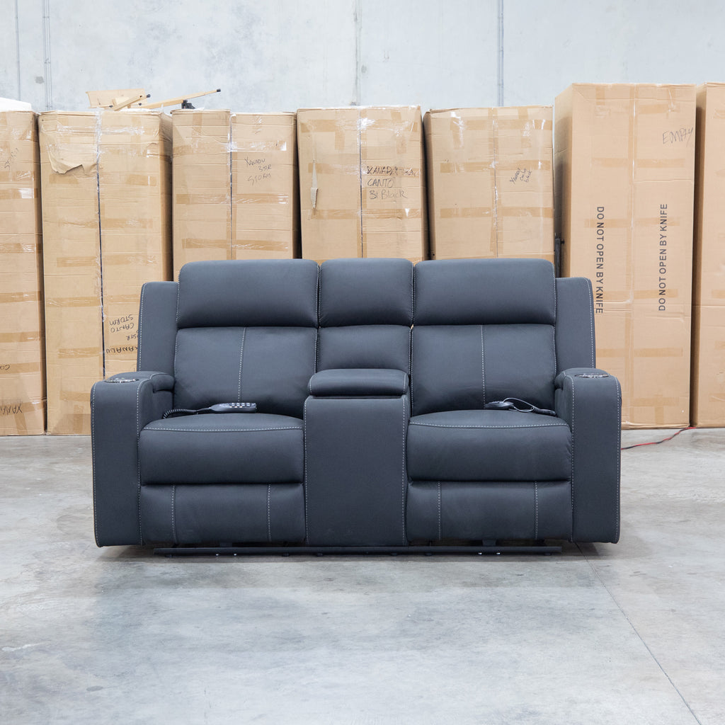 The Stratton Two Seat Triple Motor Recliner Lounge with Air Massager - Jet available to purchase from Warehouse Furniture Clearance at our next sale event.