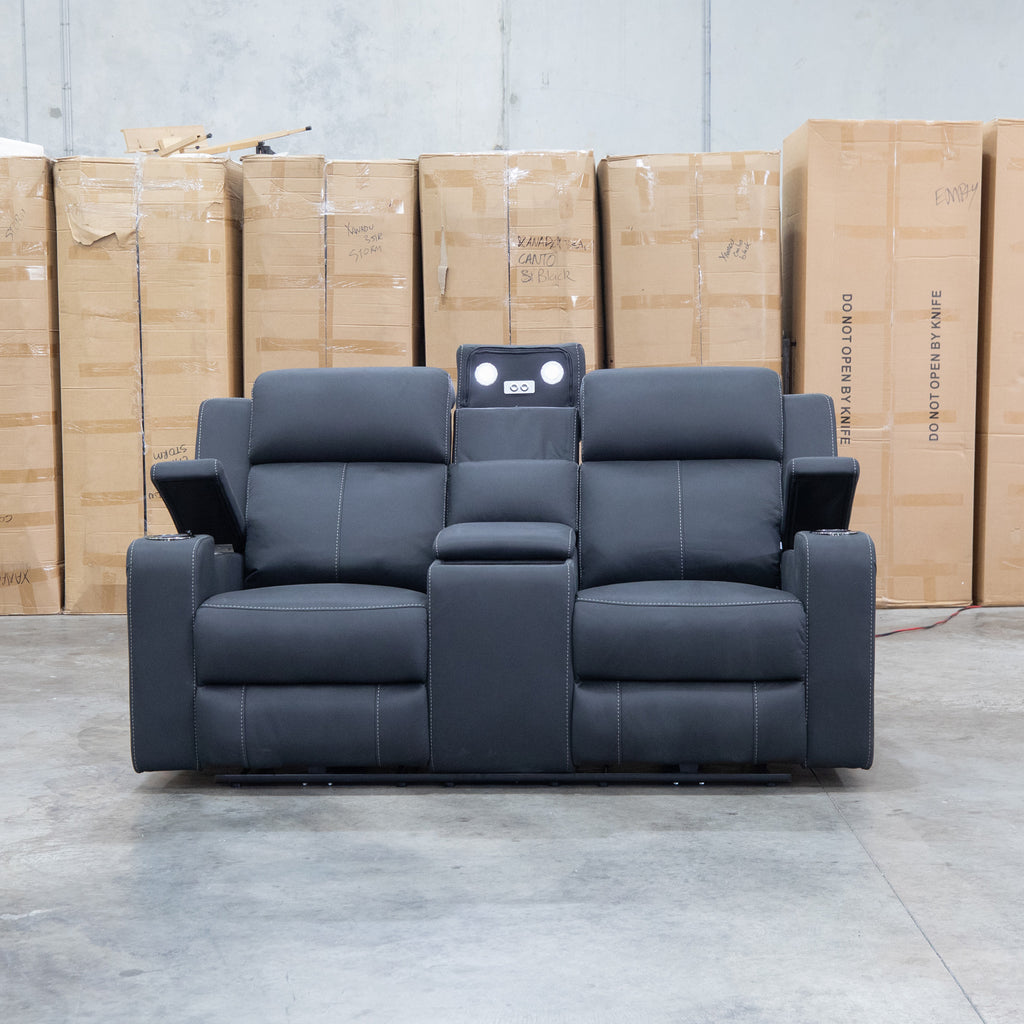 The Stratton Two Seat Triple Motor Recliner Lounge with Air Massager - Jet available to purchase from Warehouse Furniture Clearance at our next sale event.