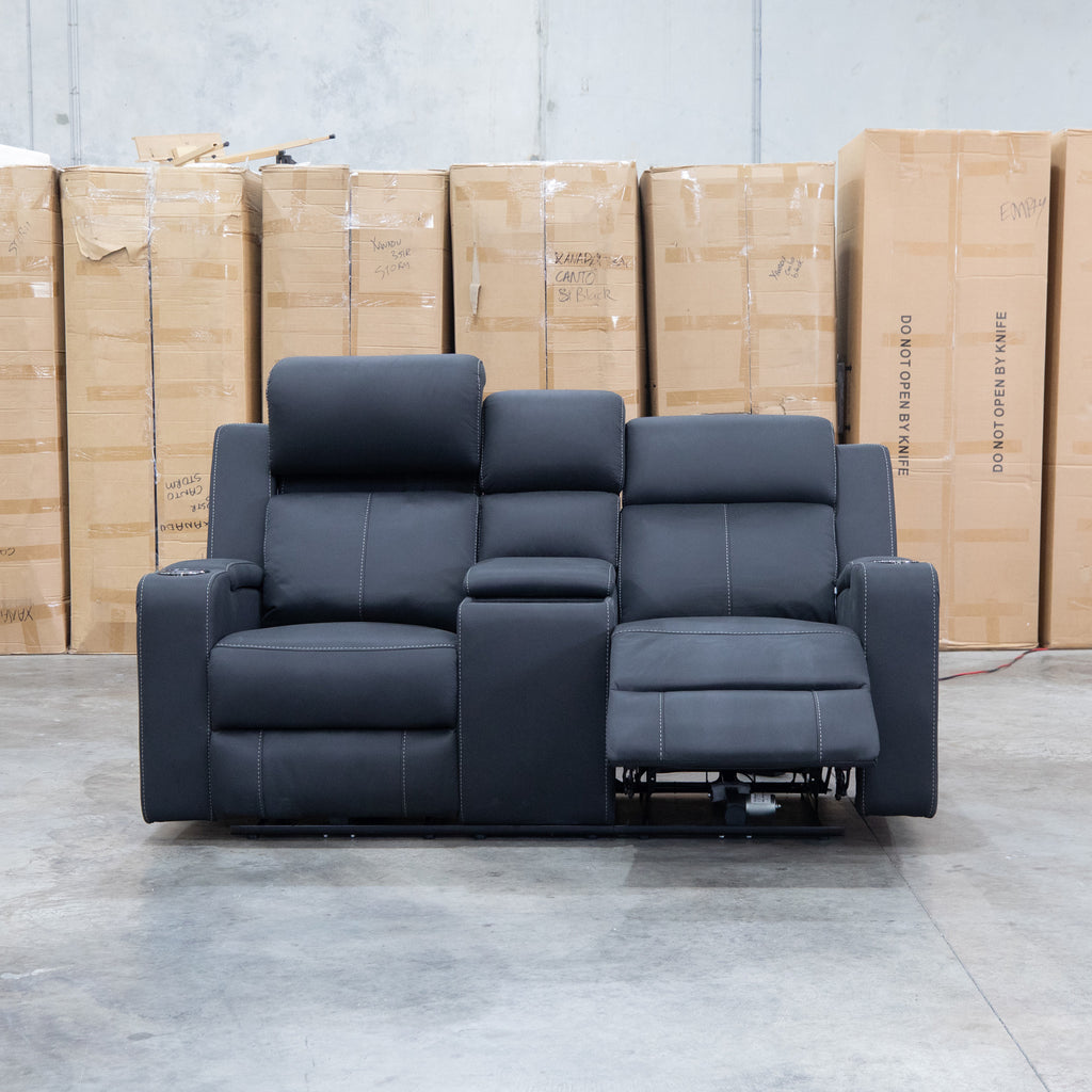 The Stratton Two Seat Triple Motor Recliner Lounge with Air Massager - Jet available to purchase from Warehouse Furniture Clearance at our next sale event.