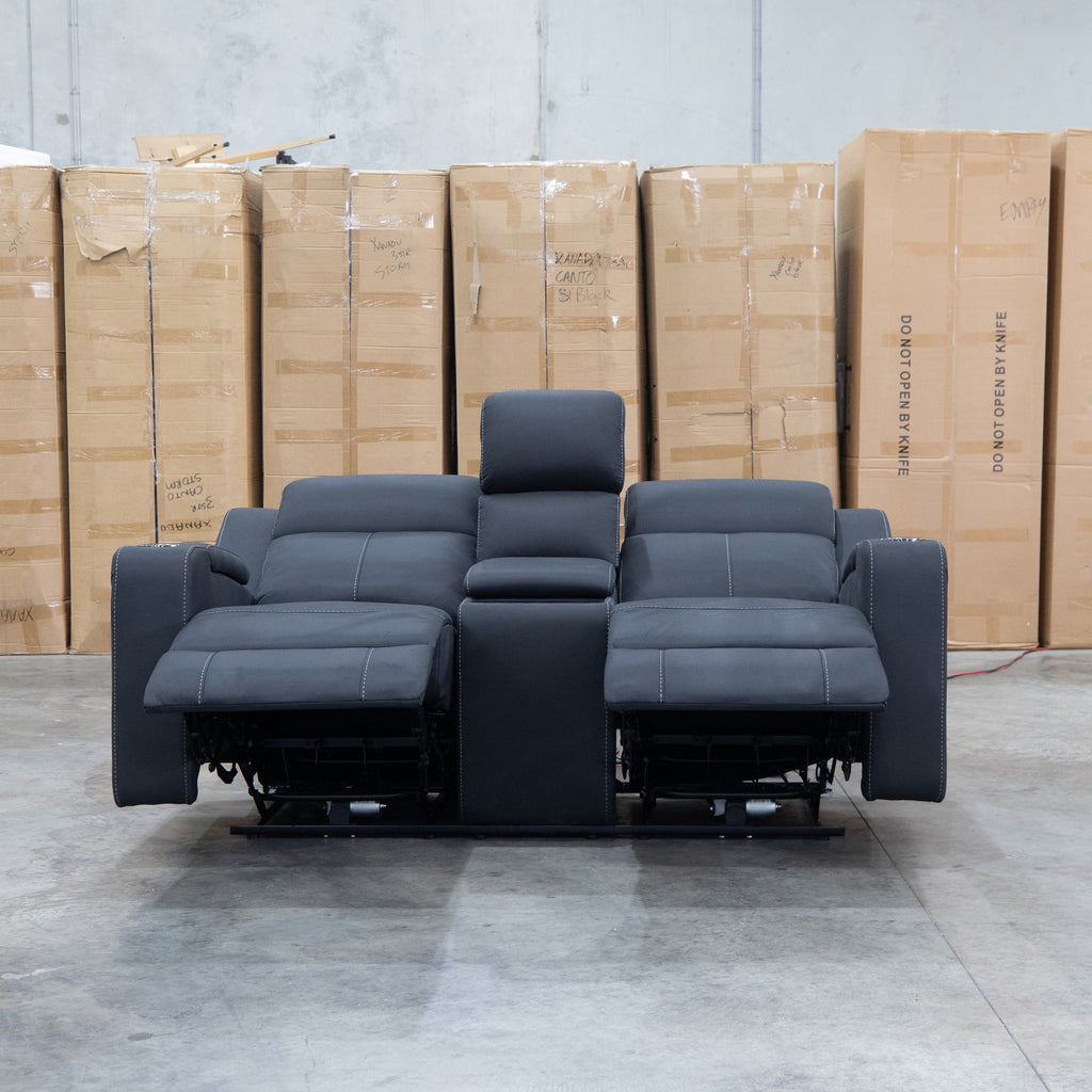 The Stratton Two Seat Triple Motor Recliner Lounge with Air Massager - Jet available to purchase from Warehouse Furniture Clearance at our next sale event.