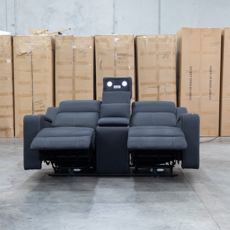 The Stratton Two Seat Triple Motor Recliner Lounge with Air Massager - Jet