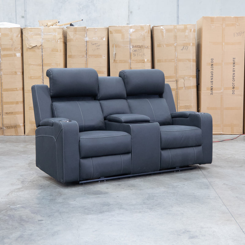 The Stratton Two Seat Triple Motor Recliner Lounge with Air Massager - Jet