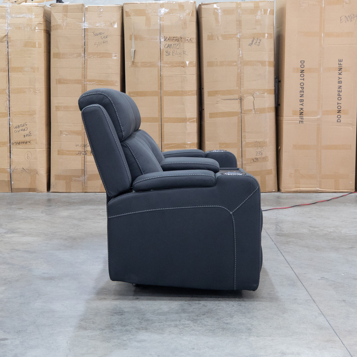 The Stratton Two Seat Triple Motor Recliner Lounge with Air Massager - Jet available to purchase from Warehouse Furniture Clearance at our next sale event.