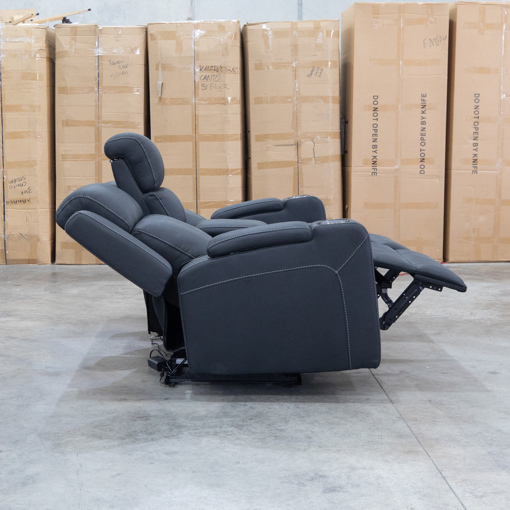 The Stratton Two Seat Triple Motor Recliner Lounge with Air Massager - Jet available to purchase from Warehouse Furniture Clearance at our next sale event.