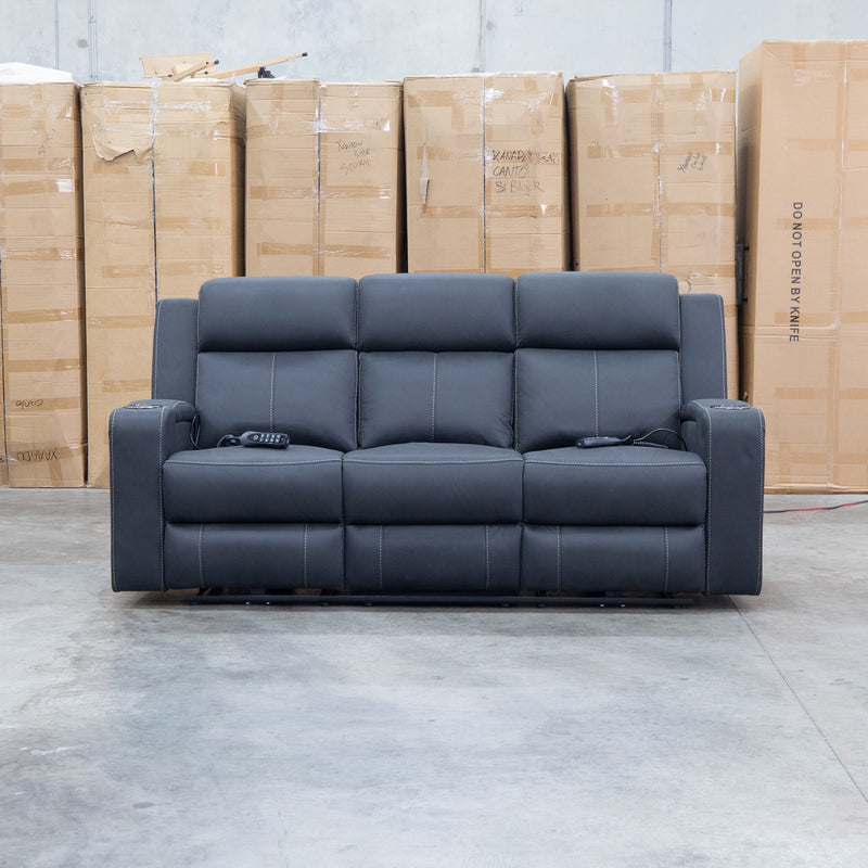 The Stratton Three Seat Triple Motor Recliner Lounge with Air Massager - Jet