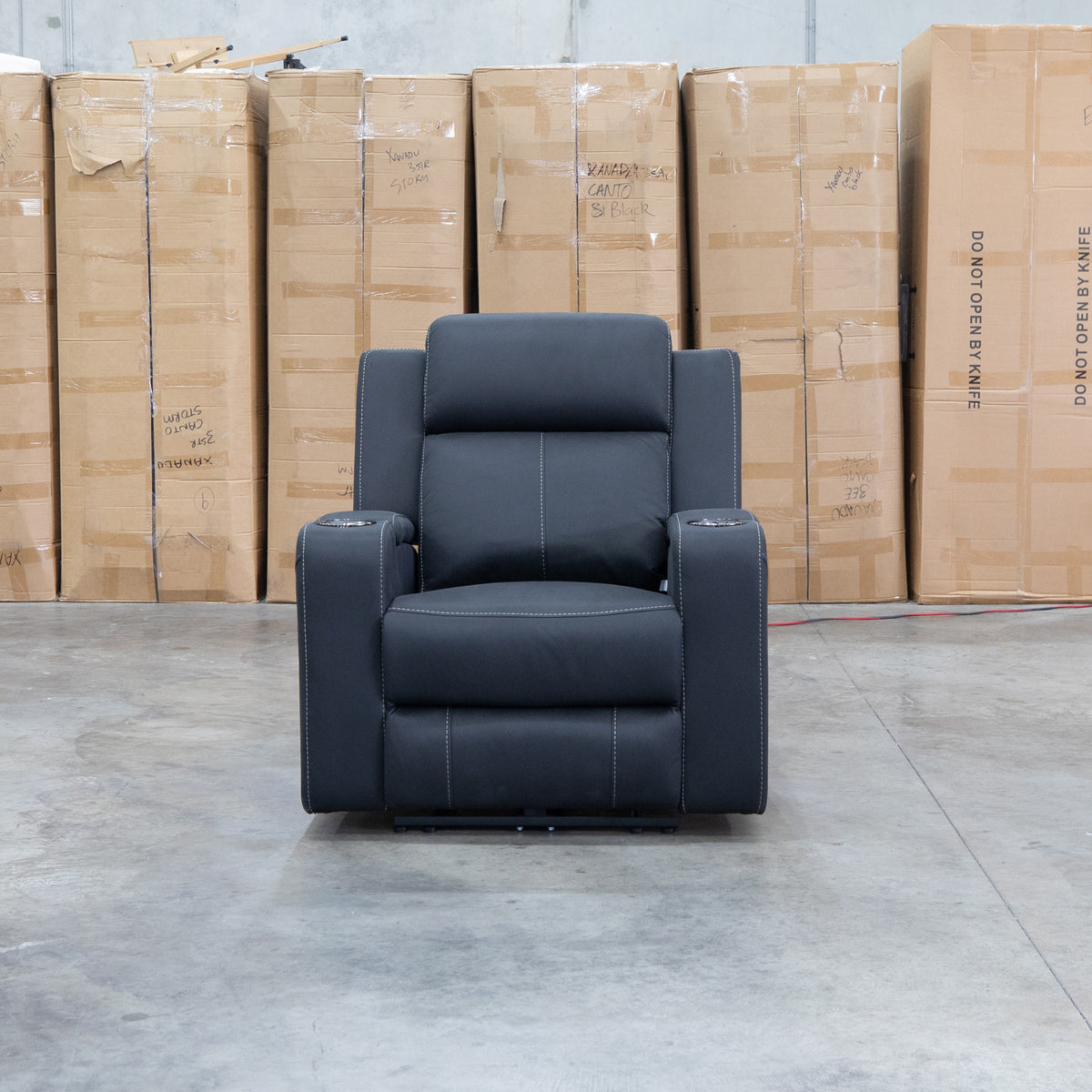 The Stratton Triple Motor Electric Recliner with Air Massager - Jet available to purchase from Warehouse Furniture Clearance at our next sale event.