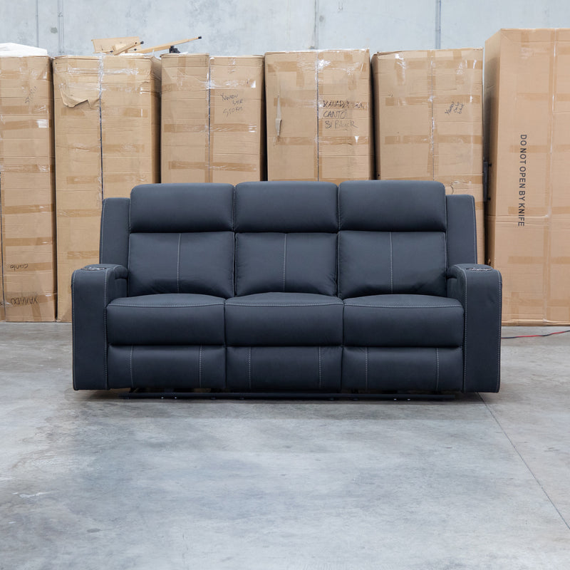 The Stratton Three Seat Triple Motor Recliner Lounge with Air Massager - Jet
