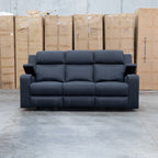 The Stratton Three Seat Triple Motor Recliner Lounge with Air Massager - Jet available to purchase from Warehouse Furniture Clearance at our next sale event.