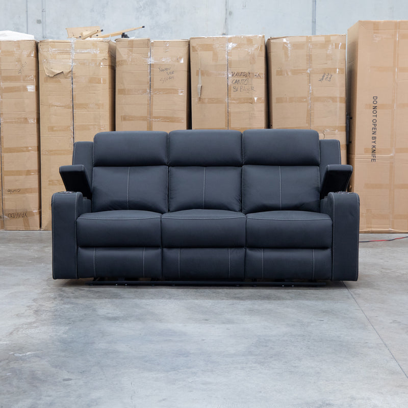 The Stratton Three Seat Triple Motor Recliner Lounge with Air Massager - Jet