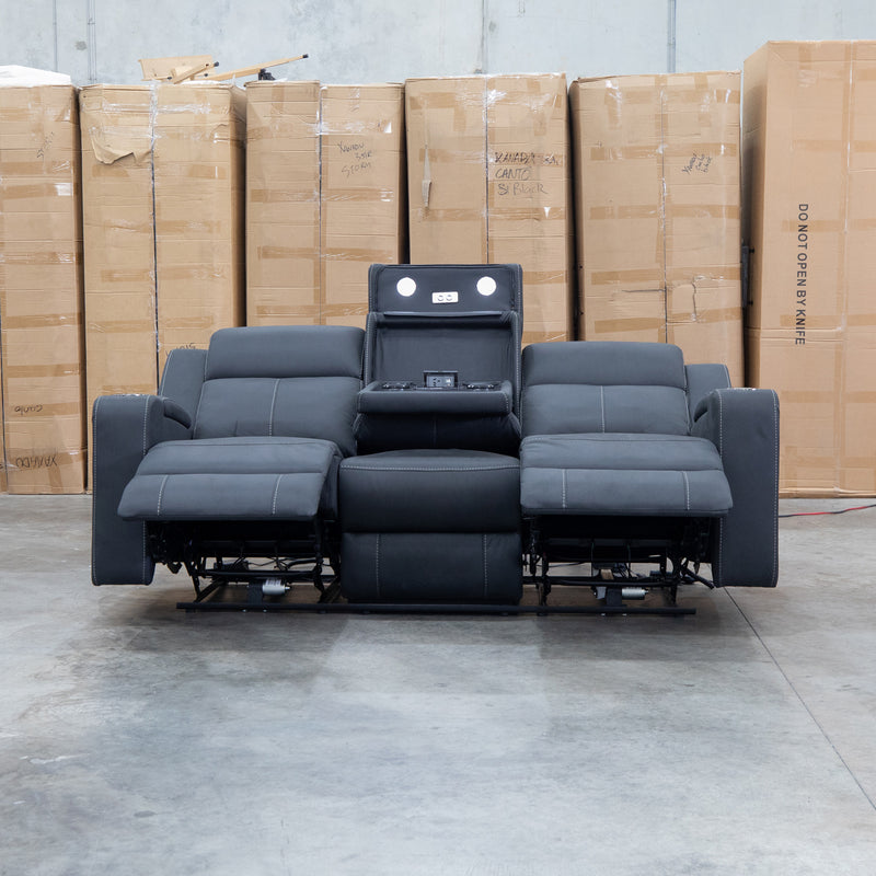 The Stratton Three Seat Triple Motor Recliner Lounge with Air Massager - Jet