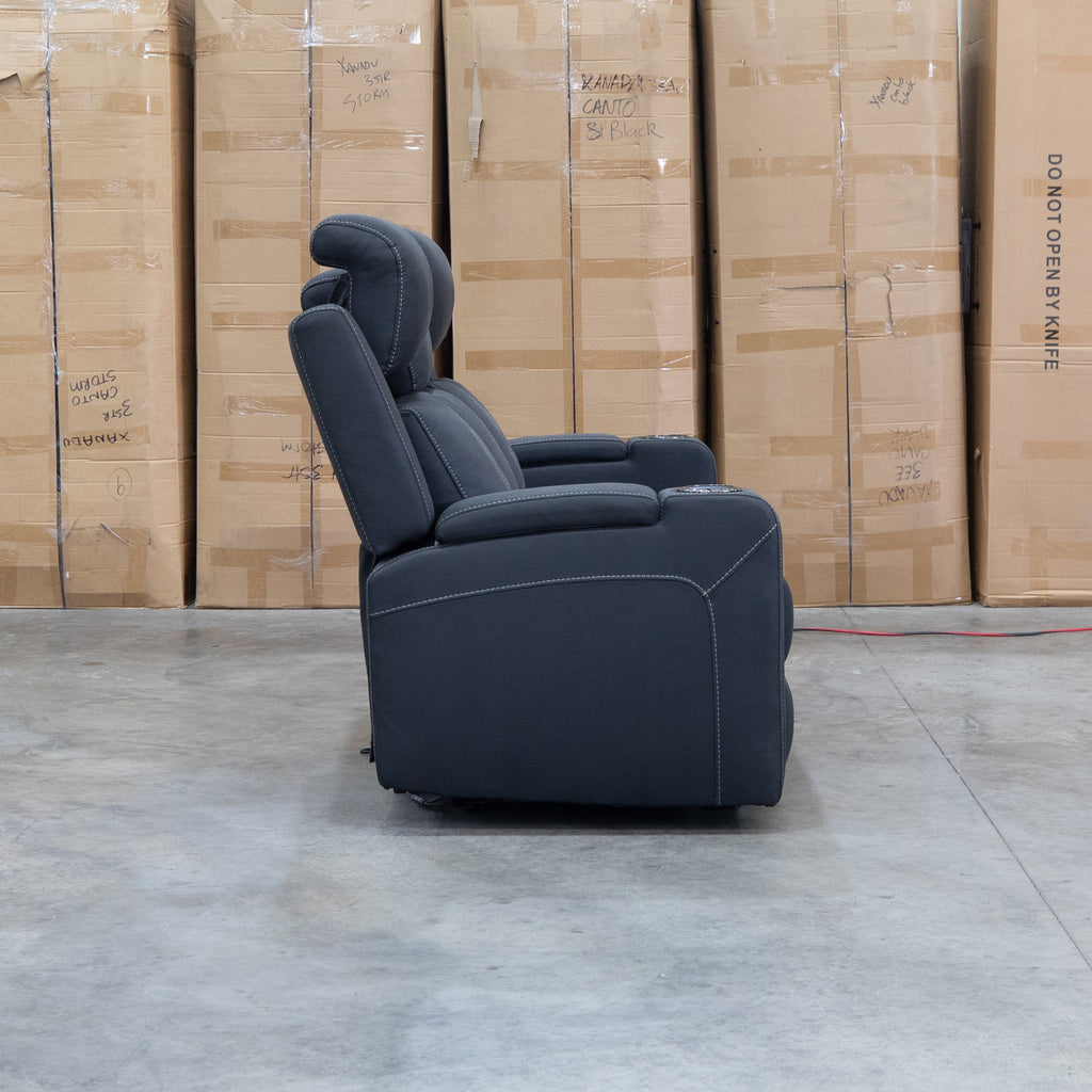 The Stratton Three Seat Triple Motor Recliner Lounge with Air Massager - Jet available to purchase from Warehouse Furniture Clearance at our next sale event.