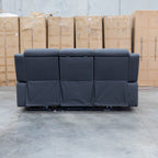 The Stratton Three Seat Triple Motor Recliner Lounge with Air Massager - Jet available to purchase from Warehouse Furniture Clearance at our next sale event.