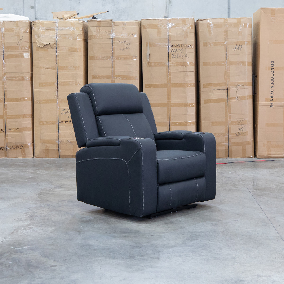 The Stratton Triple Motor Electric Recliner with Air Massager - Jet available to purchase from Warehouse Furniture Clearance at our next sale event.