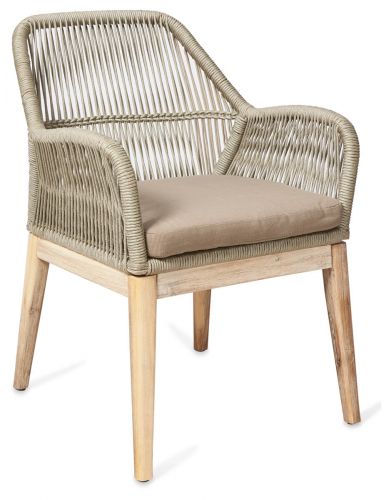 The Bentley Rope Dining Chair with Acacia Wood Legs - Natural/Taupe - TV04 - Available In-Store Only available to purchase from Warehouse Furniture Clearance at our next sale event.