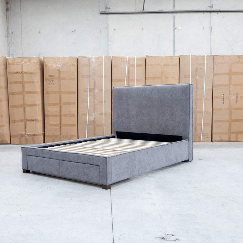 The Talia Double Fabric Storage Bed - Storm