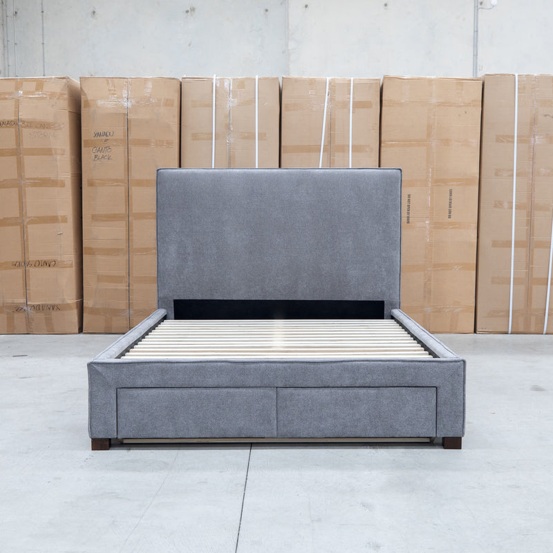 The Talia Double Fabric Storage Bed - Storm