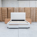 The Talia Double Fabric Storage Bed - Bone available to purchase from Warehouse Furniture Clearance at our next sale event.