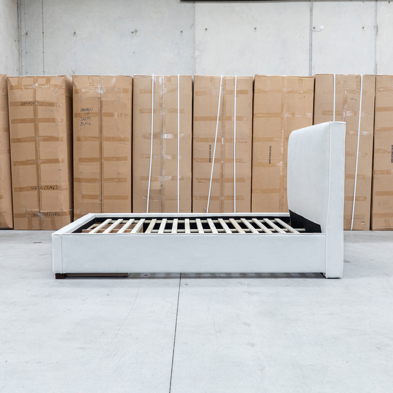 The Talia Double Fabric Storage Bed - Bone